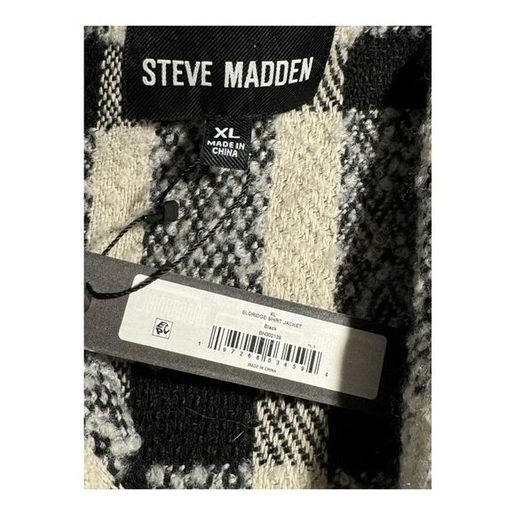 NEW Steve Madden Women’s XL Eldridge Shirt Jacket Shacket in Black Multi NWT - Picture 6 of 8